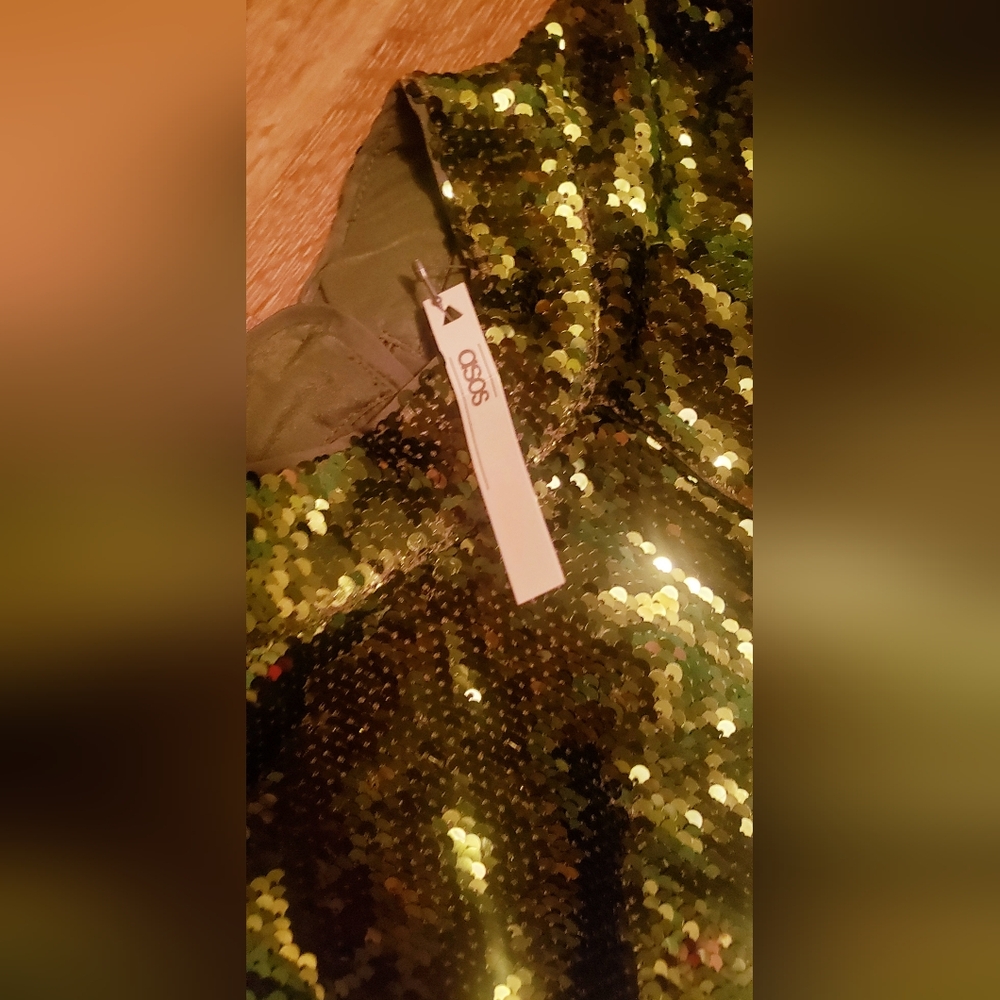 ASOS Green Sequin dress NWT Sz 8